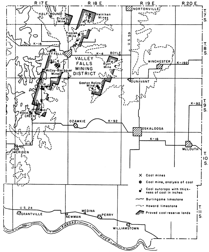 Coal mines and outcrops, Jefferson Co.