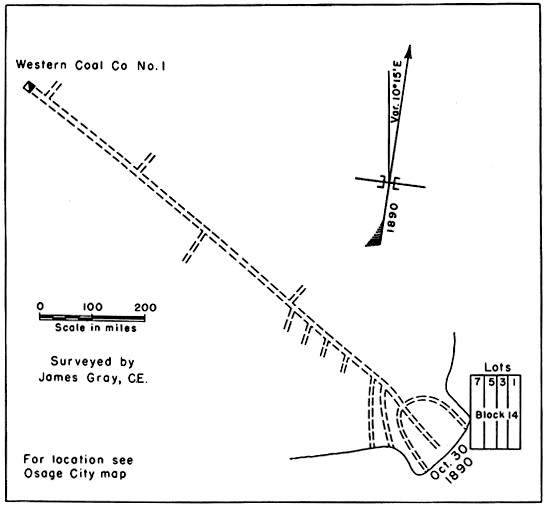 Tunnels of Western Coal No. 1 mine north of Osage City.