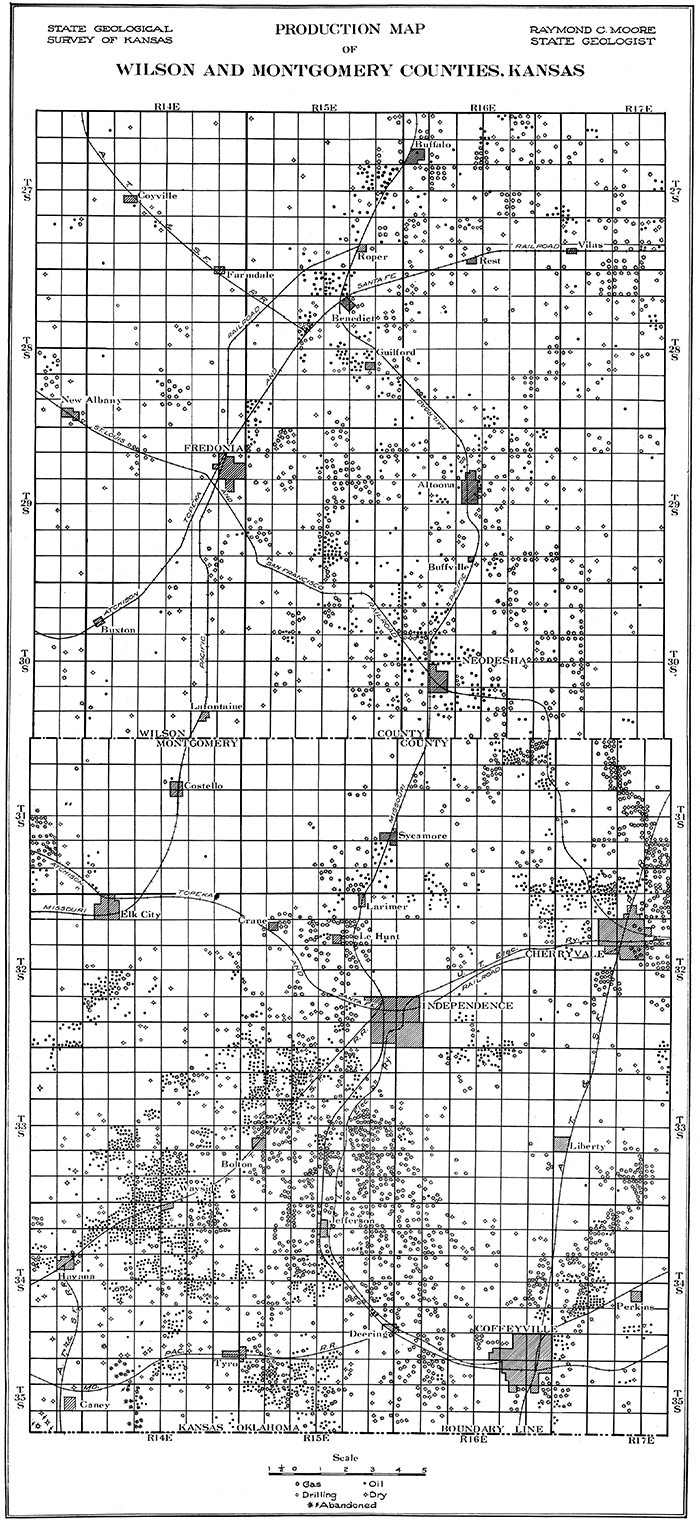 Production map of Wilson and Montgomery counties.