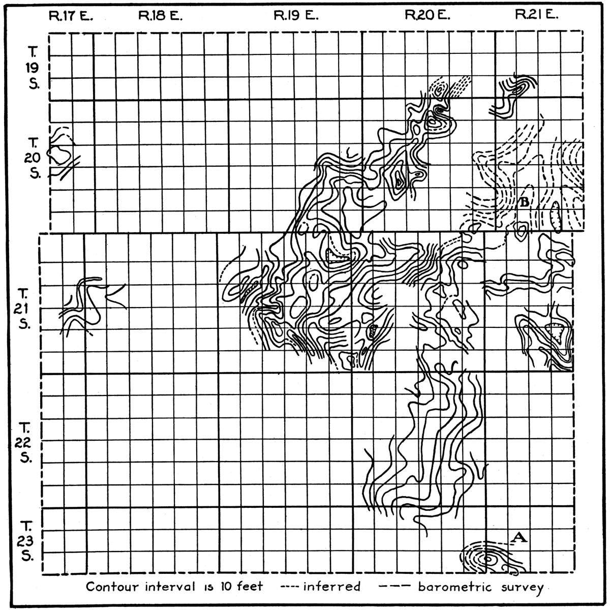 Surface structural map of Anderson County.