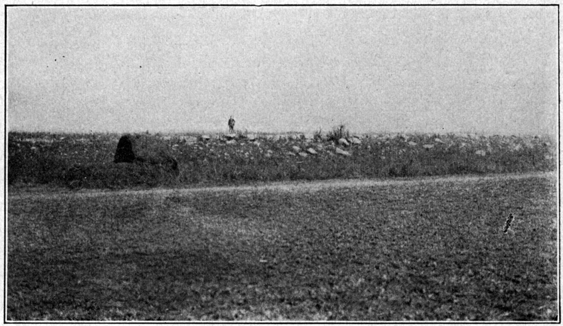 Black and white photo showing escarpment formed by Towanda limestone.