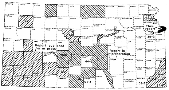 Map of Kansas showing area in far eastern Wyandotte County covered by this report.