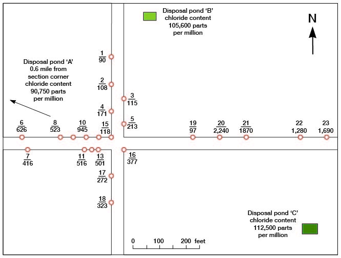 Diagram of Burrton oil field area.