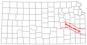 stretches from east to west from Chase, Coffey and Woodson, Allen, to Bopurbon