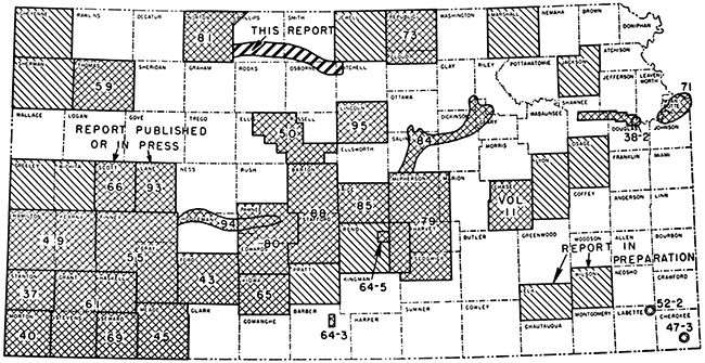 Map of Kansas showing two counties in the study, Norton and Phillips, in NW Kansas along the Nebraska border.