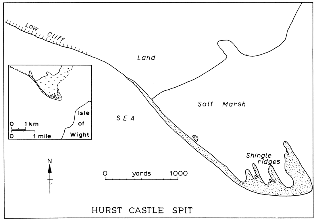 Location of Hurst Castle spit