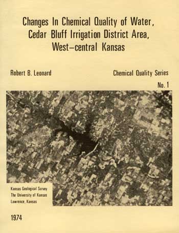 cover of publication is cream color paper with black ink for text of a satellite image of Cedar Bluff Reservoir