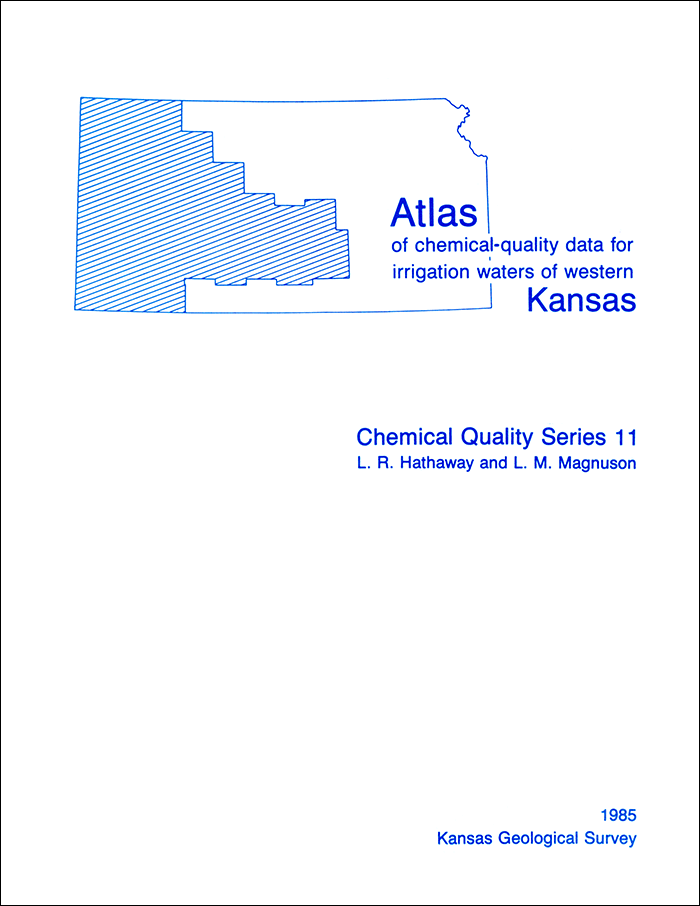Front of envelope that contains maps; white with blue text and small map of Kansas.