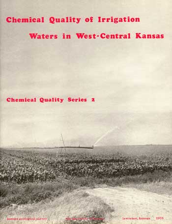 cover of report; black and white photo of center-pivot irrigation equipment with pink text.