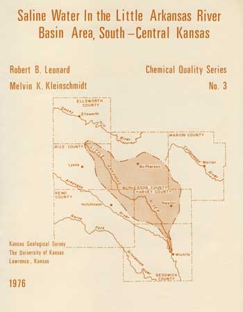 cover of report; cream paper; words and drawing in brown ink; map shows Little Ark River study area.