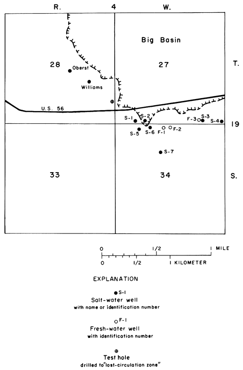 Water wells near Conway, T. 19 S., R. 4 W., sec. 27, 28, 33, 34.