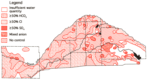 Map labeled with symbols showing anion types.