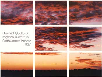 cover of guidebook; single color picture of sunset split into several pieces; text in black