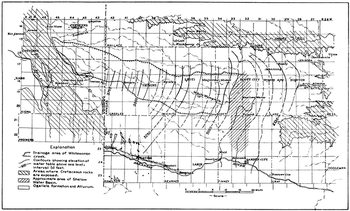 Map of drainage area of Shallow Water Basin.