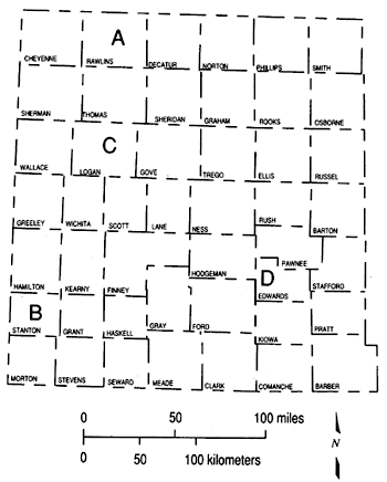 Index map showing location of wells