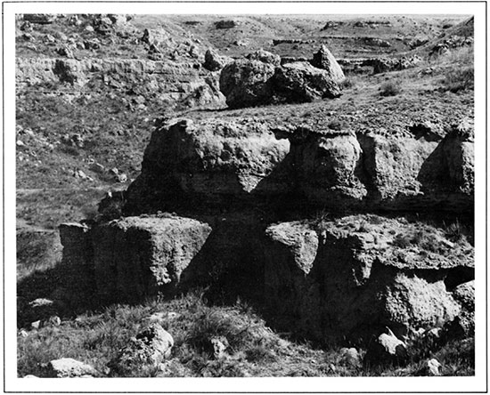 Mortar Beds in the Ogallala Formation at Scott County State Lake.