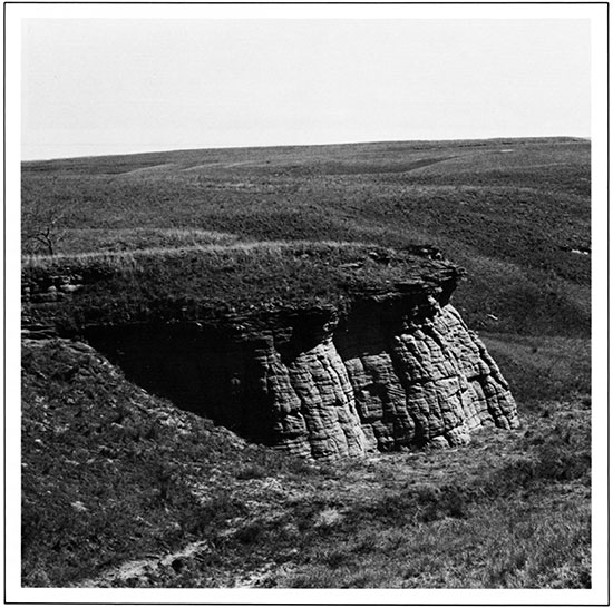 Outcrop of Sandstone in the Dakota Formation, Ellsworth County.