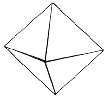 Sketch of magnetite crystal shape.