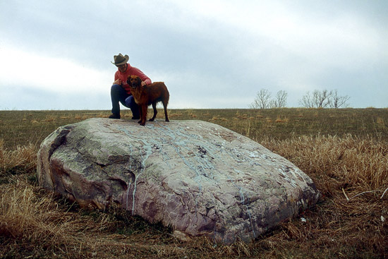 Quartzite boulder, northeastern Kansas.