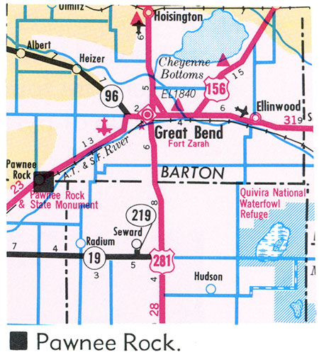 Location map. Pawnee Rock.