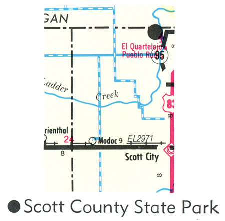 Location map. Scott County State Park.