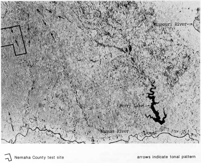 Black and white Landsat image.