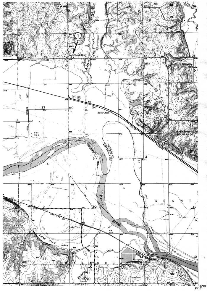 Topo map showing stop at Buck Creek School.