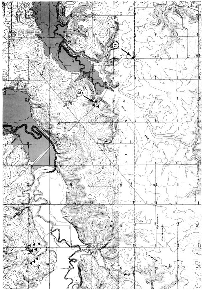 Topo map showing stop at Two-till roadcut and Crestline till.