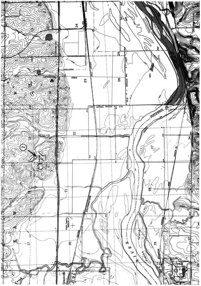 Topo map showing stop at Hamm quarry.