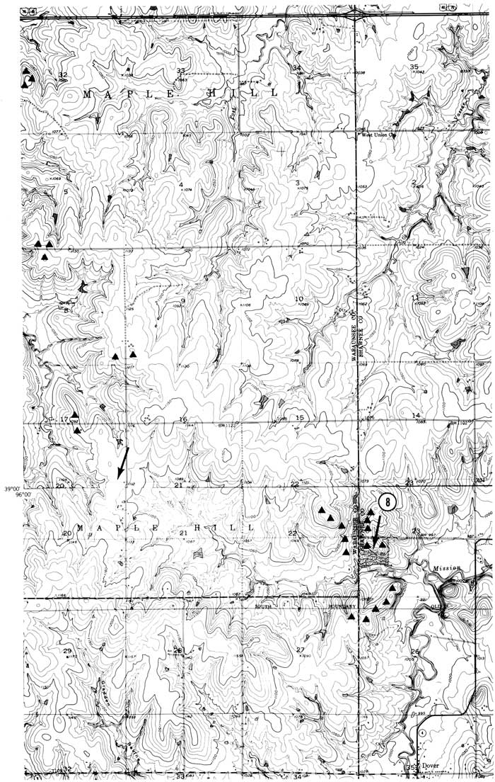 Topo map showing stop at Dover quarry.