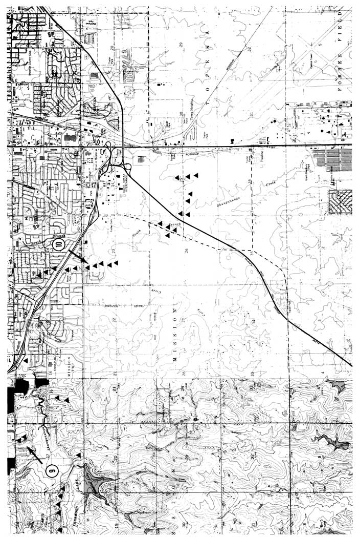 Topo map showing stop at Baseball field exposure.