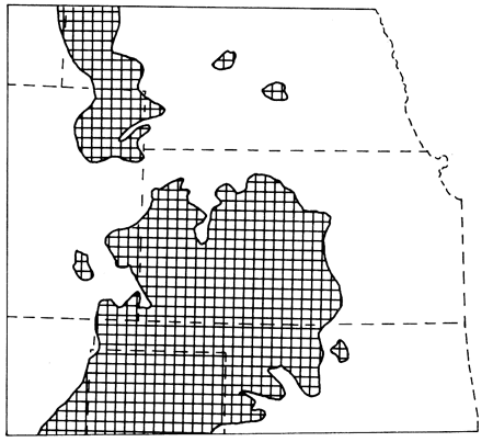 Kansas and surrounding areas showing salt distribution; cover virtually all of western Kansas except for most northern tier of counties.