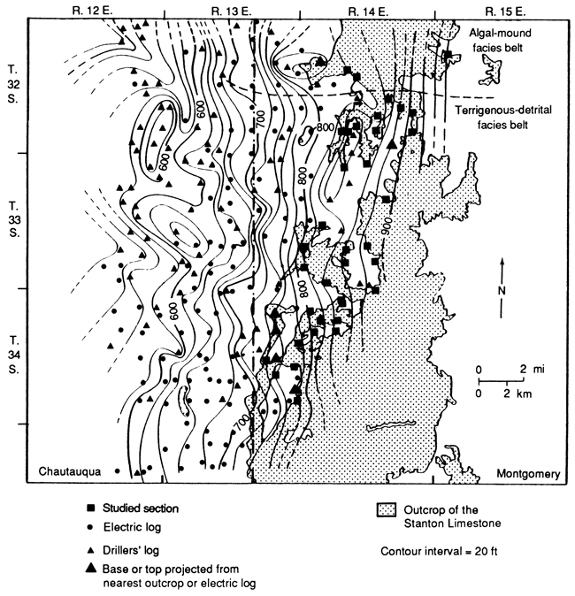 South Bend Ls Mbr rises from 600 ft in eastern Chautauqua to 900 ft in western Montgomery.