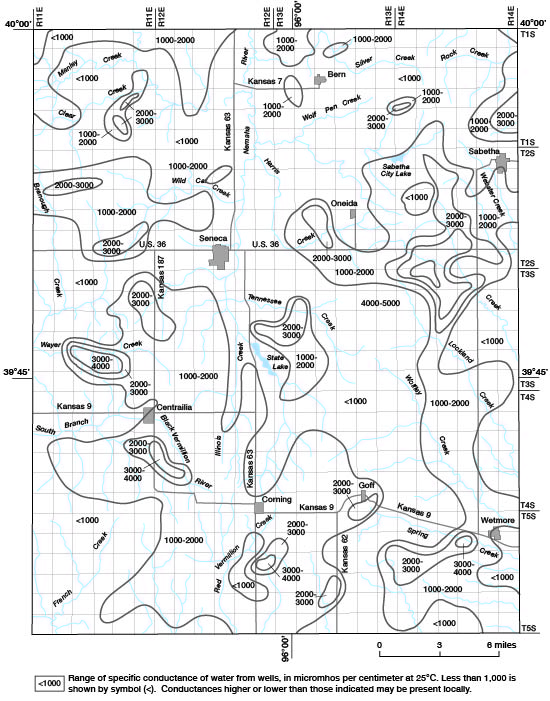 Contour map of specific conductance.