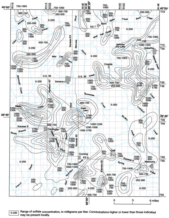 Contour map of sulfate.