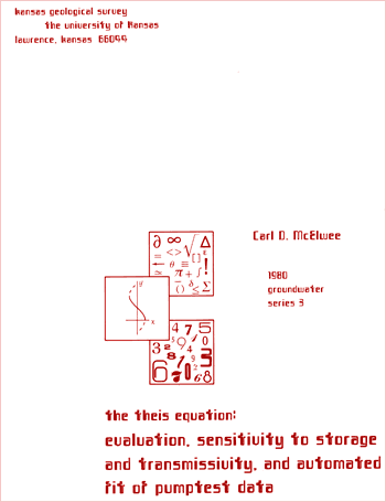 Cover of the book; white paper, red text with small images of a chart and mathematical symbols.