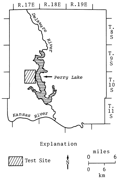 Study area in in west-central Jefferson Co., just west of Perry Lake.