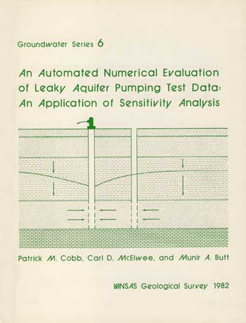 Cover of the book; cream paper, dark green ink of title, author info, sketch of well causing a lowering of ground-water level.
