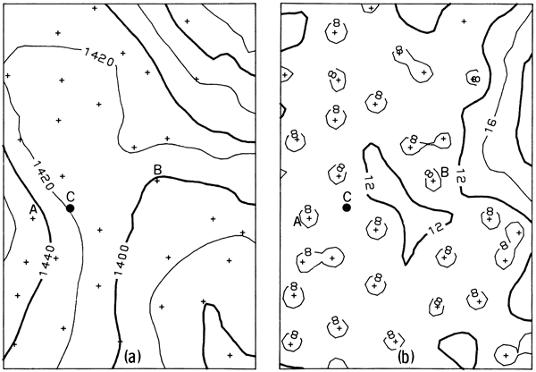 Two maps show best fitting contours and the standard error.