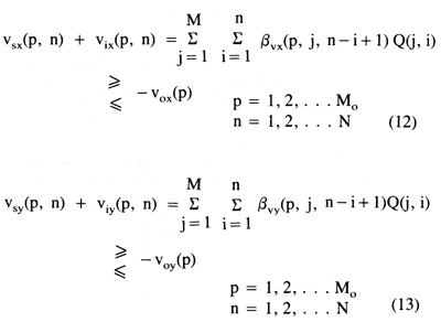 Velocities needed for containment redefined in terms of decision variables.