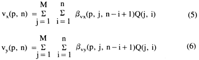 Equations for x- and y-component velocity vector.