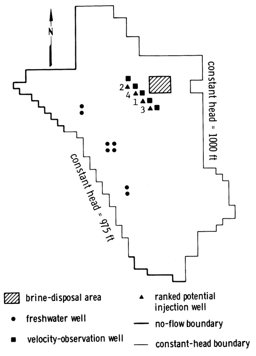 Map showing injection well sites.