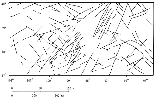 Magnetic lineations. The lineations were derived from Figures 2 and 5 through 9.