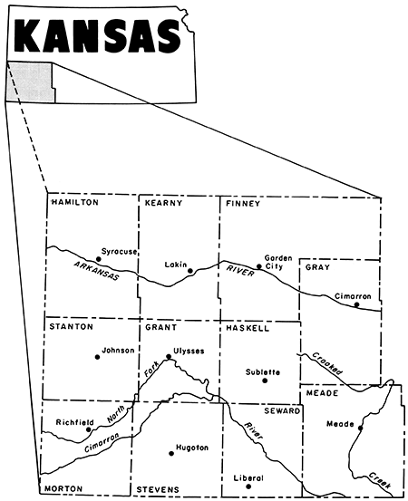 study covers counties in far SW Kansas.