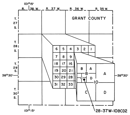 Well 28-37W-10BCD2 is in SE SW NW sec. 10, T. 37 S., R. 10 W. (A = NE, B = NW, C = SW, and D = SE).