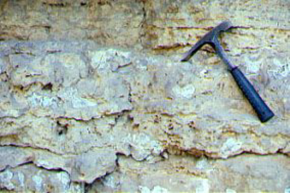 An example of Galena Limestone outcrop in Dubuque, Iowa.