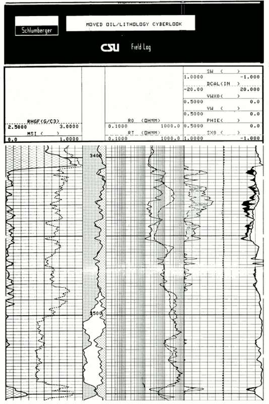 Cyberlook analysis of the Viola Limestone was made by the Schlumberger logging engineer, using the computer in the logging truck.