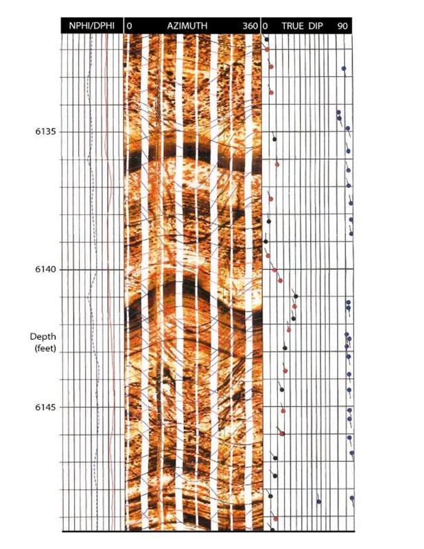 Resistivity image is of an Arbuckle Limestone section from an injection well drilled in Finney County, Kansas.