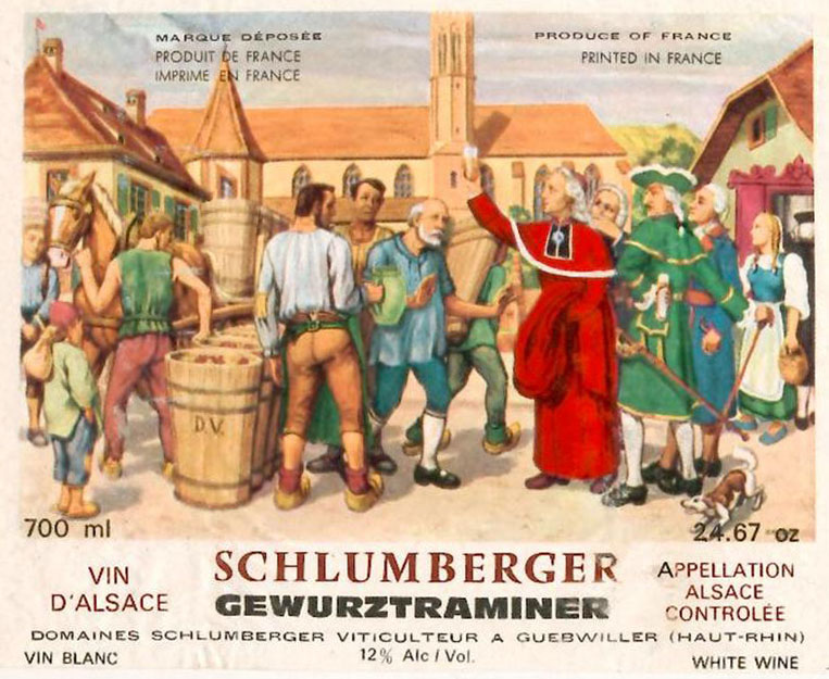 Image of Schlumberger family wine label.