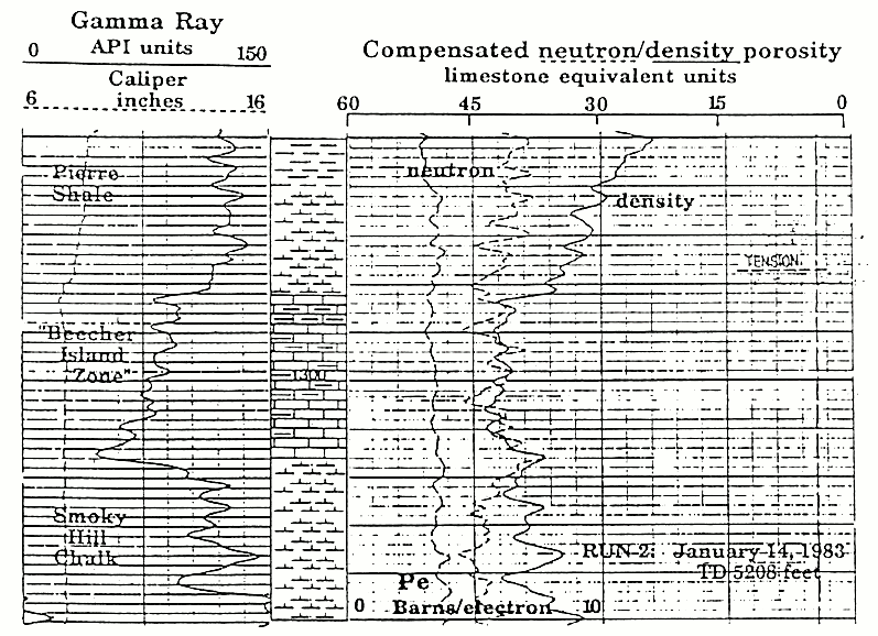 Log showing no gas effect.